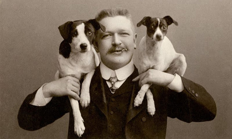 Muž 19. storočie so psom